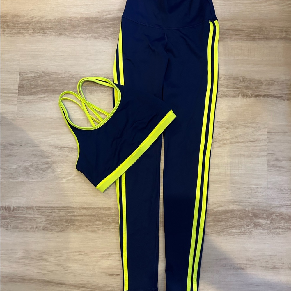 Two piece workout set (blue and yellow)